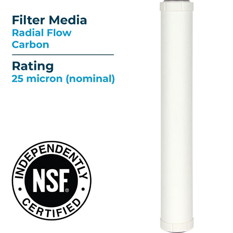 SpiroPure SP-RFC-20 20x2.5 Radial Flow Carbon Filter, 25 Micron