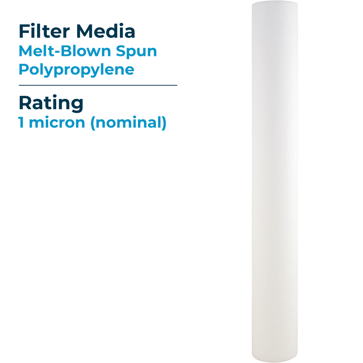 SpiroPure SP-P1-20 20x2.5 Melt-Blown Polypropylene Filter, 1 Micron